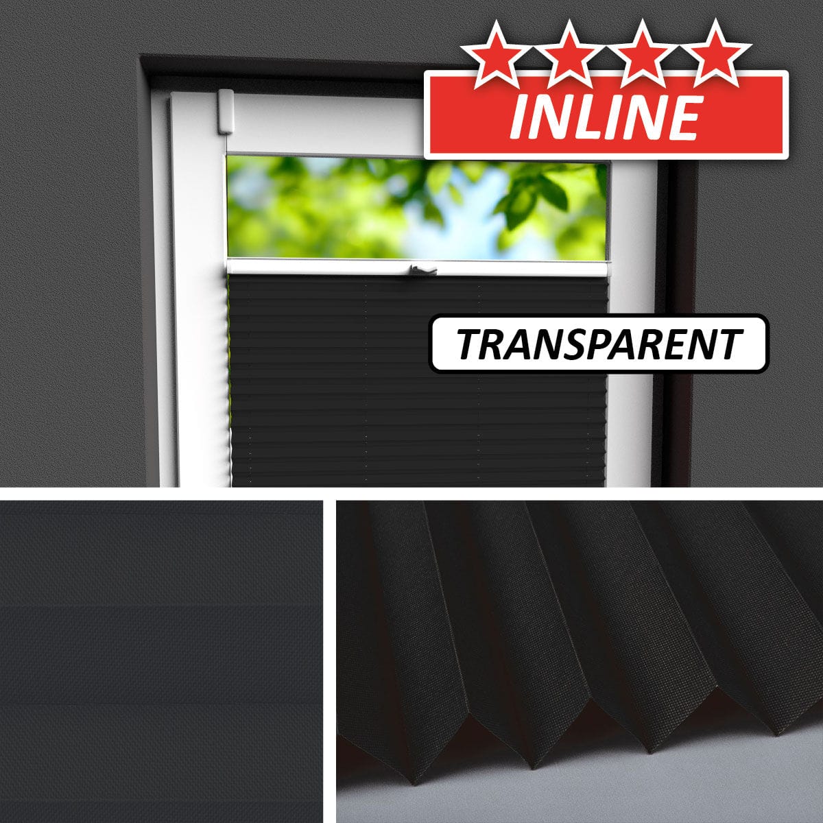 Transparentes Plissee </br>Bamberg-76