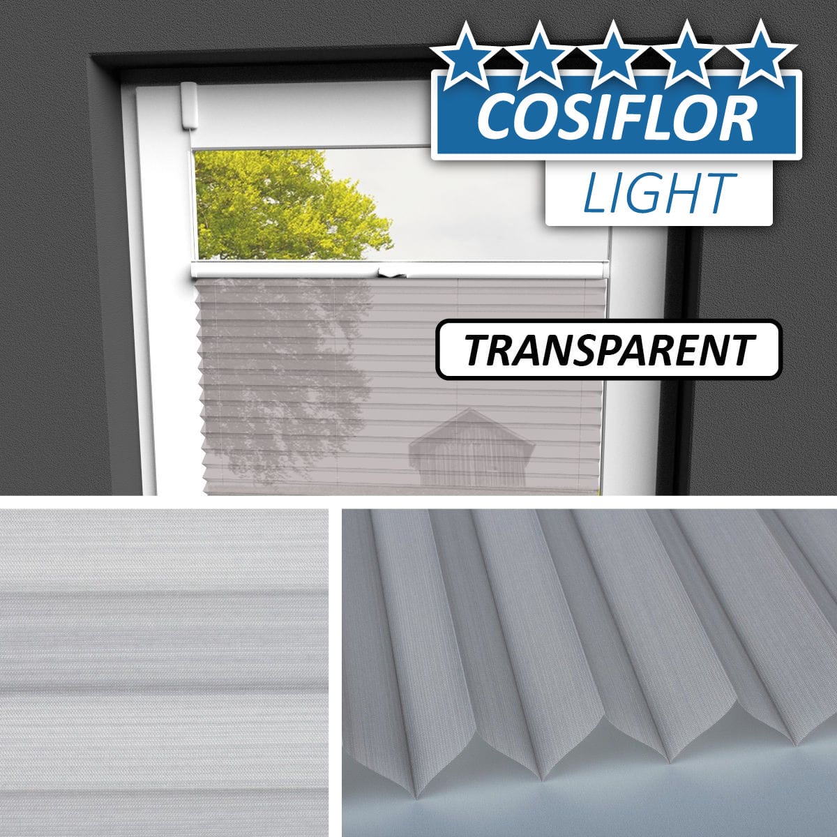 Transparentes Plissee Rollo </br>Braunschweig-04 | CL