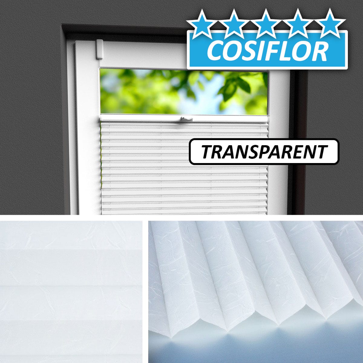 Transparentes Plissee Rollo </br>Ibiza-2102