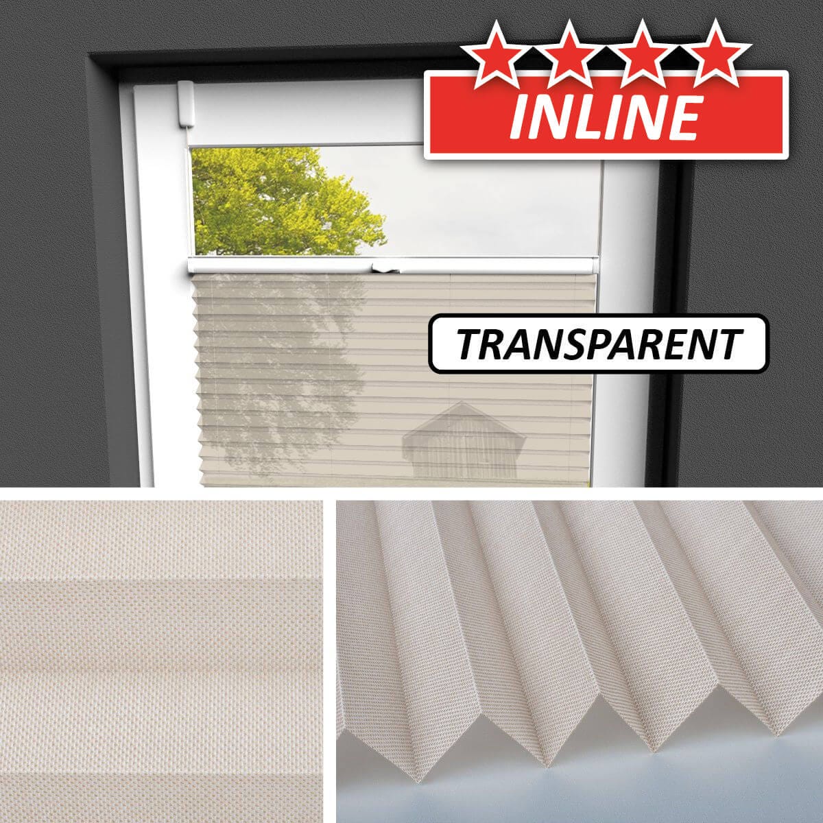 Transparentes Plissee </br>Kassel-03