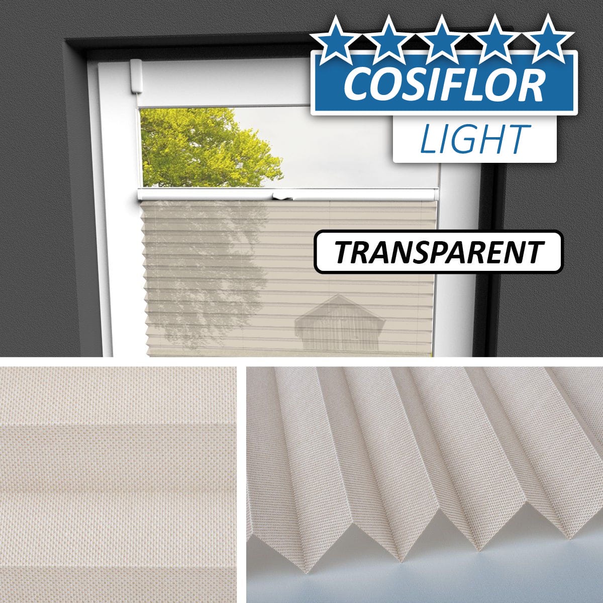 Transparentes Plissee Rollo </br>Kassel-03 | CL