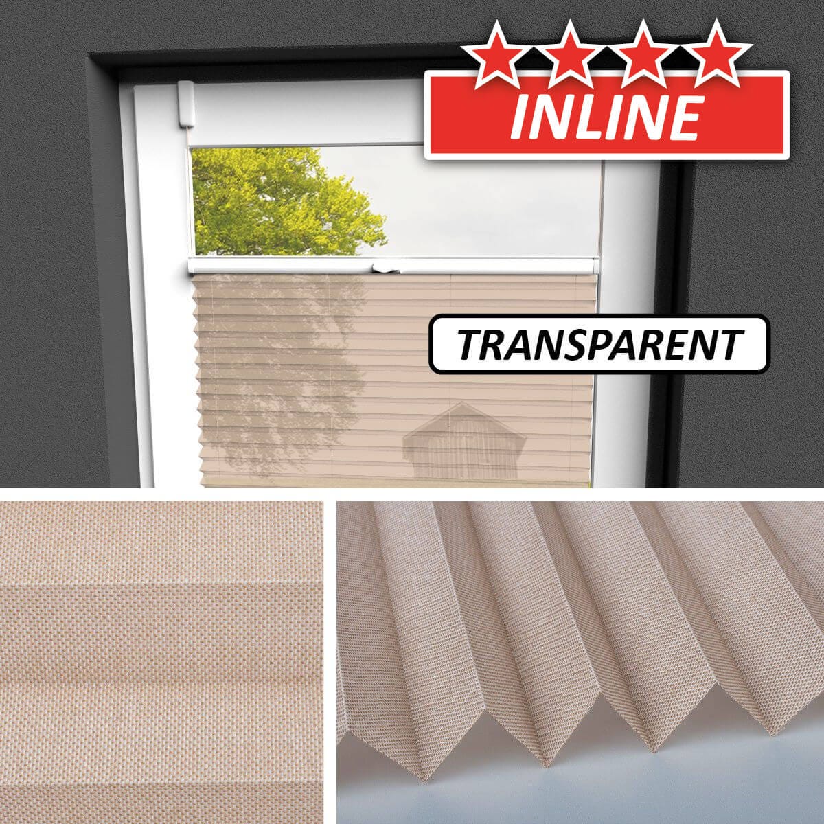 Transparentes Plissee </br>Kassel-04