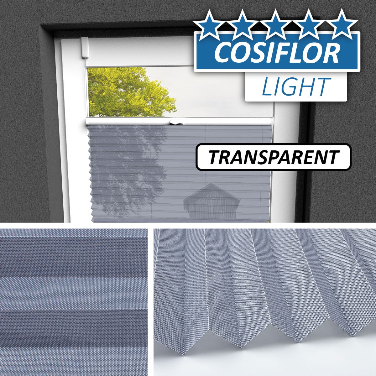 Transparentes Plissee Rollo </br>Kassel-14 | CL