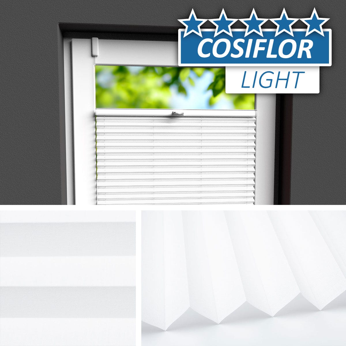 Transparentes Plissee Rollo </br>Kiel-01 | CL