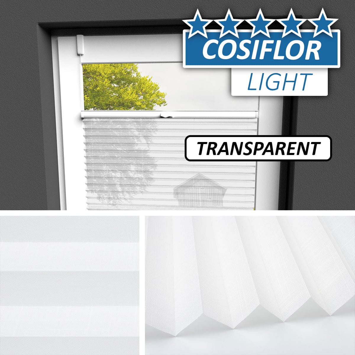 Transparentes Plissee Rollo </br>Kiel-02 | CL