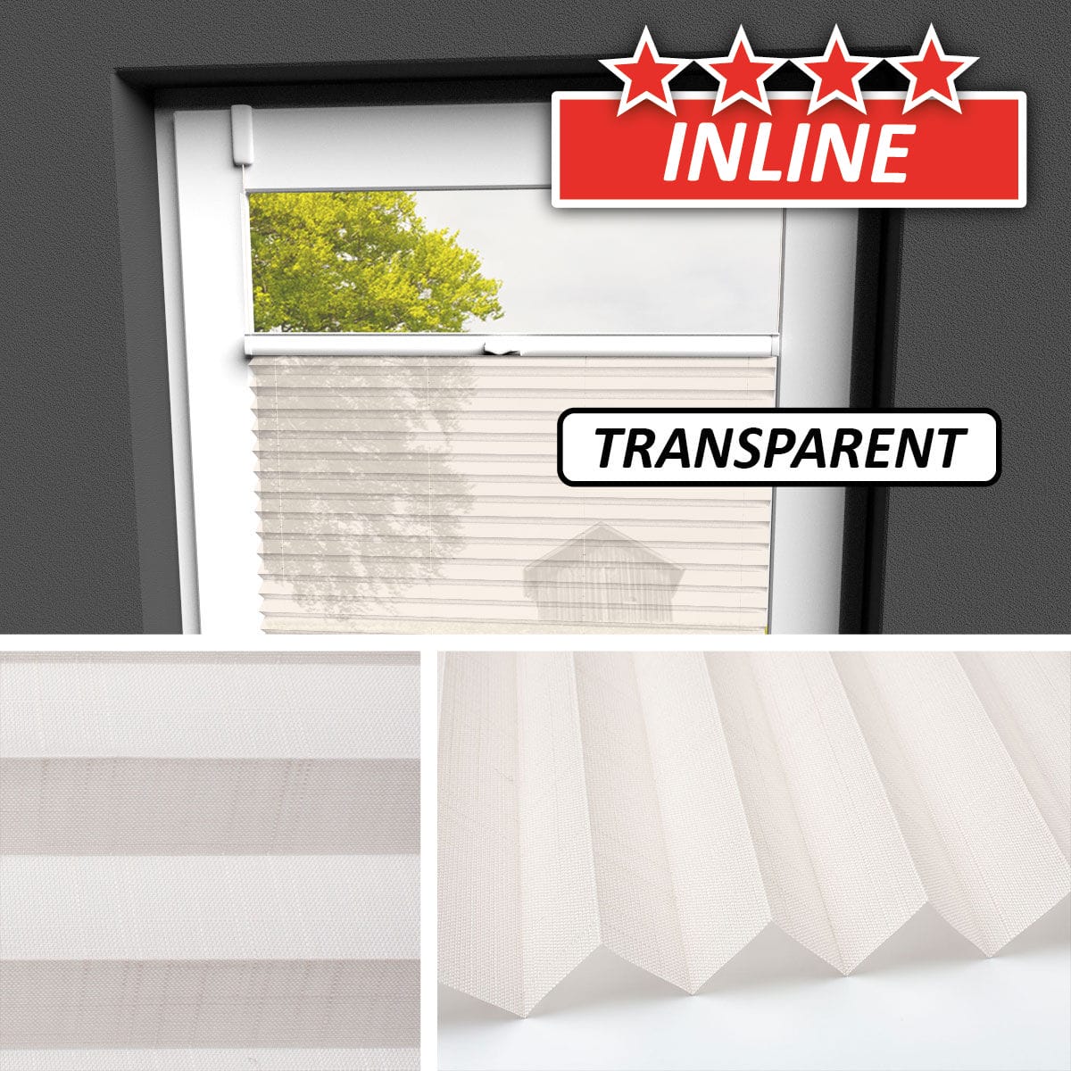 Transparentes Plissee </br>Kiel-07