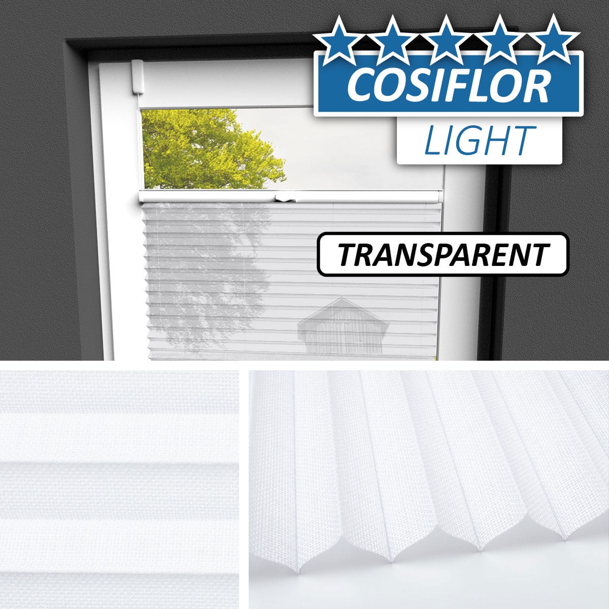 Transparentes Plissee Rollo </br>Koblenz-01 | CL