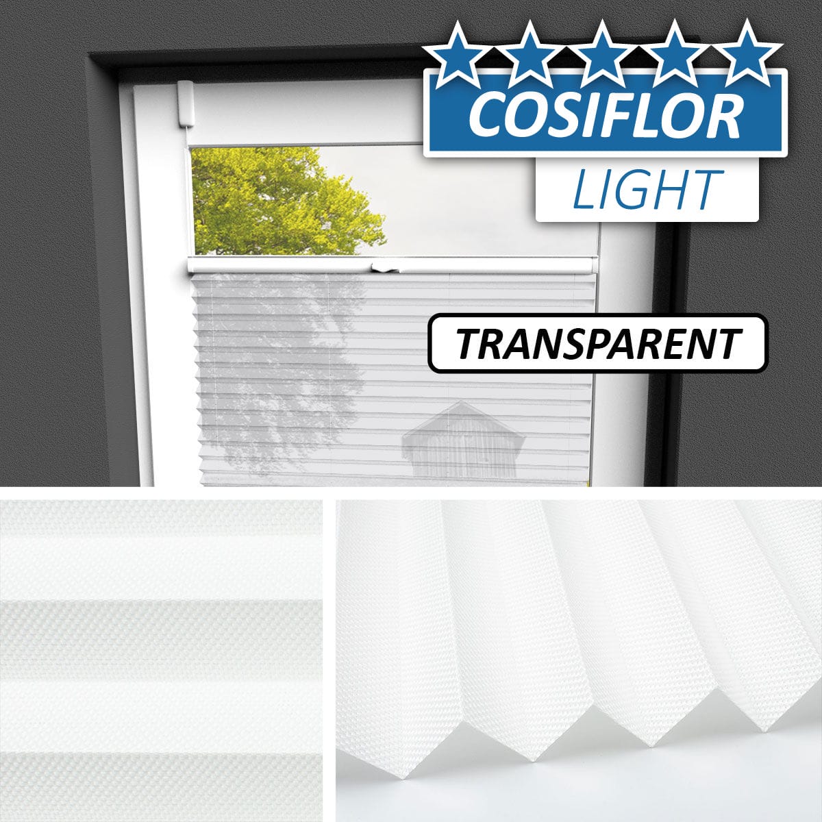 Transparentes Plissee Rollo </br>Koblenz-02 | CL