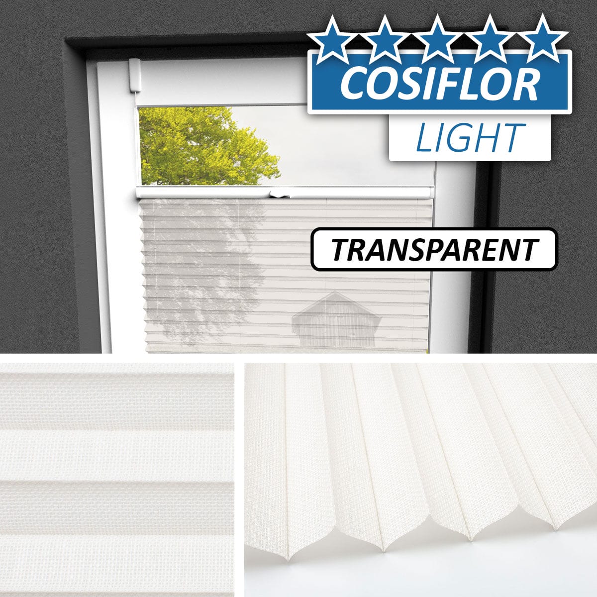 Transparentes Plissee Rollo </br>Koblenz-03 | CL