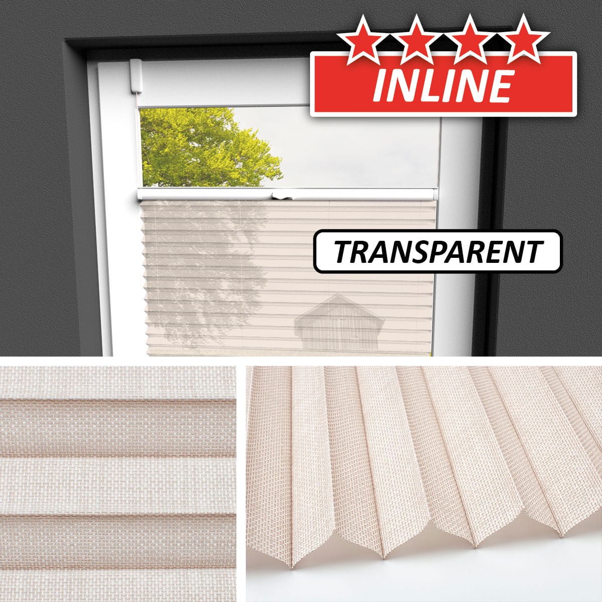 Transparentes Plissee </br>Koblenz-04