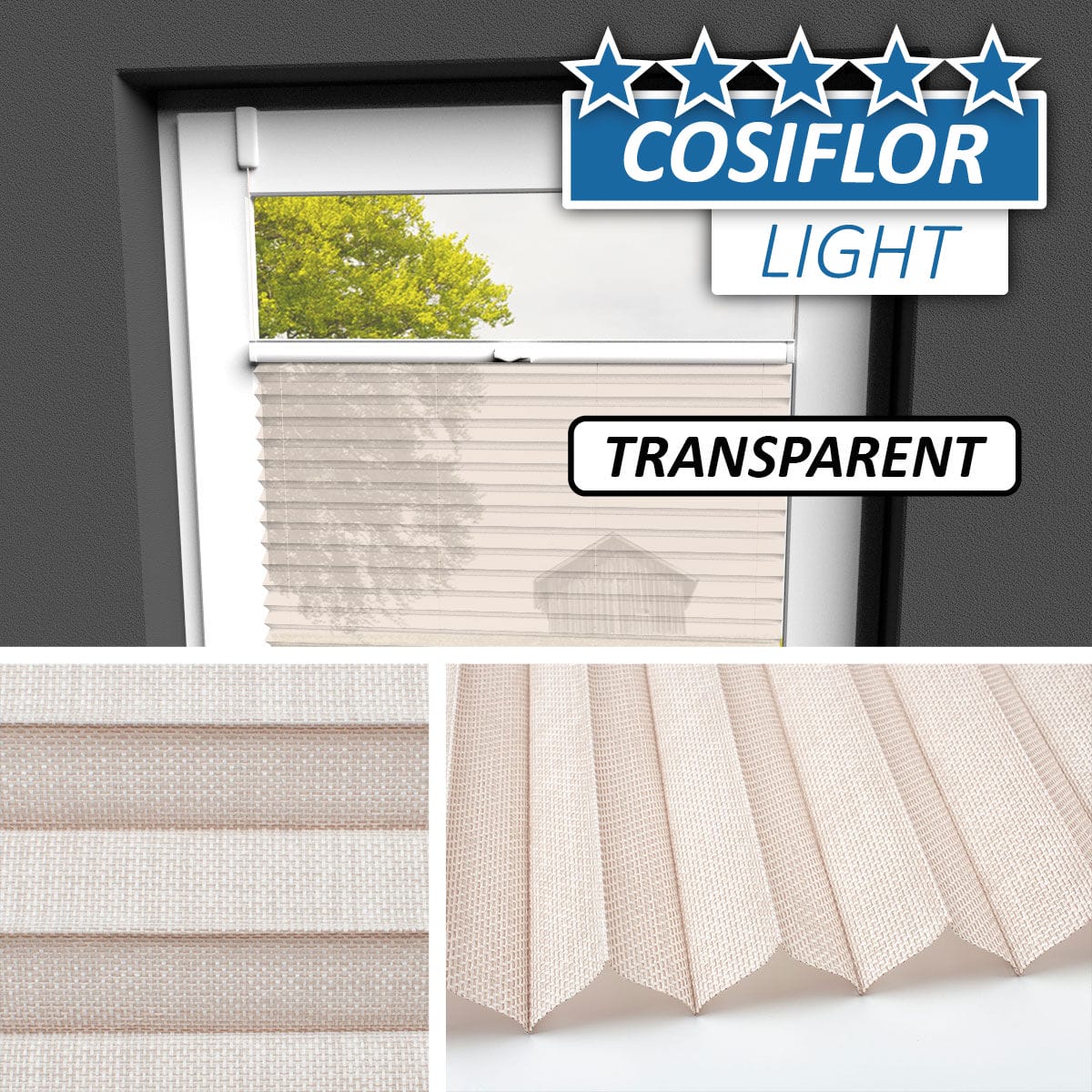 Transparentes Plissee Rollo </br>Koblenz-04 | CL