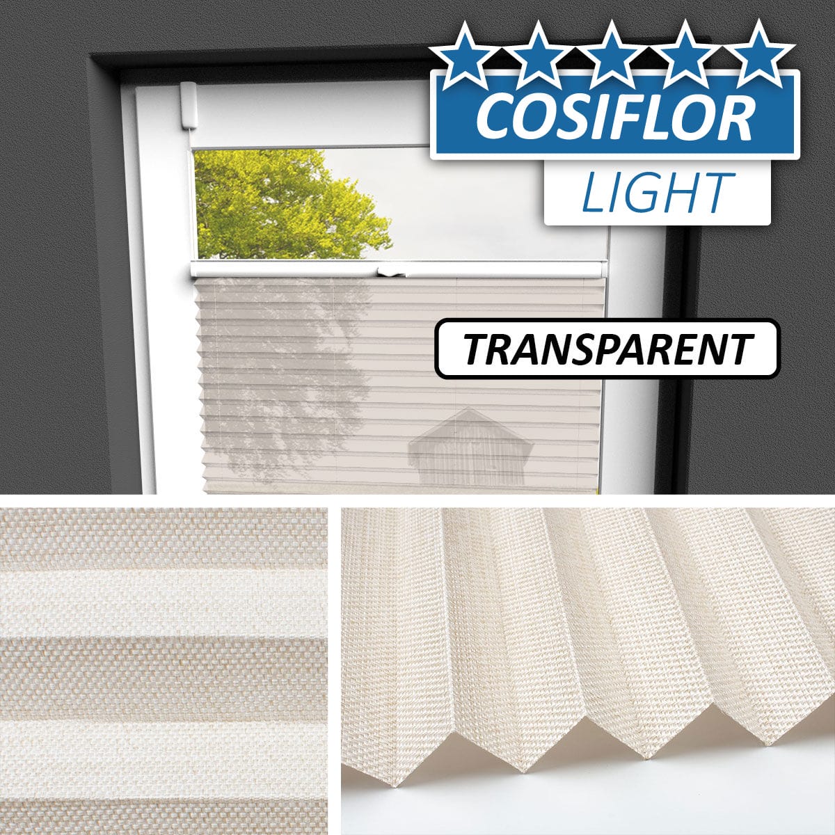 Transparentes Plissee Rollo </br>Koblenz-05 | CL