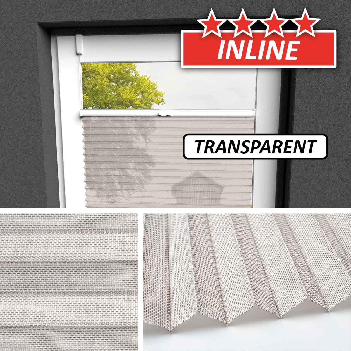 Transparentes Plissee </br>Koblenz-06