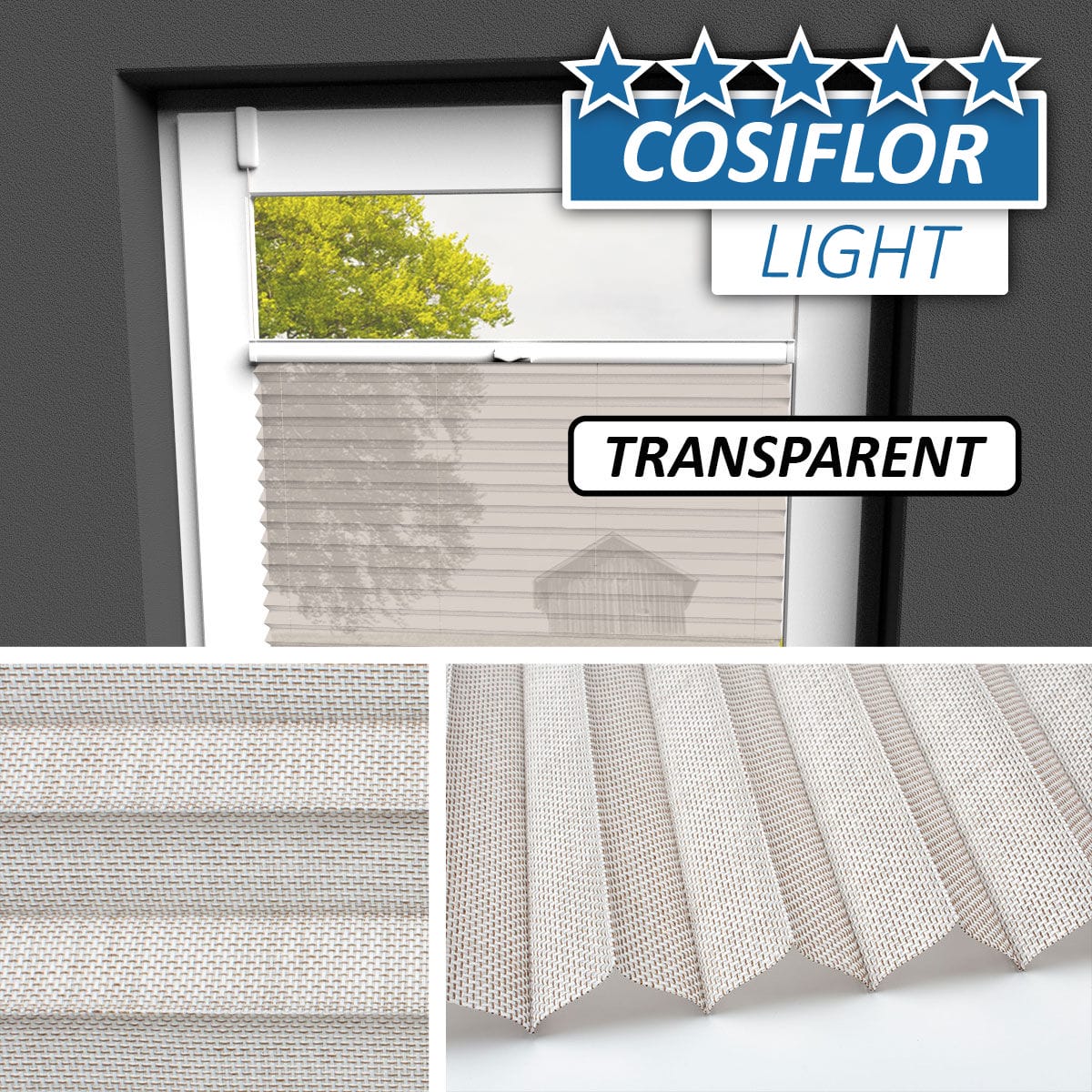Transparentes Plissee Rollo </br>Koblenz-06 | CL
