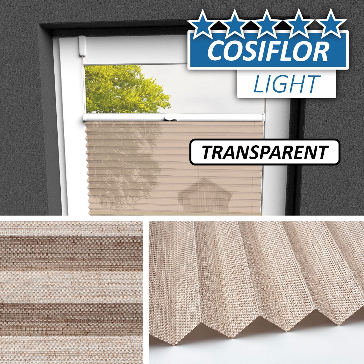 Transparentes Plissee Rollo </br>Koblenz-07 | CL