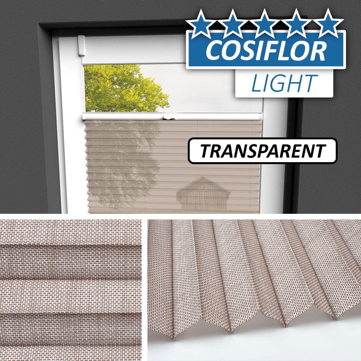 Transparentes Plissee Rollo </br>Koblenz-08 | CL