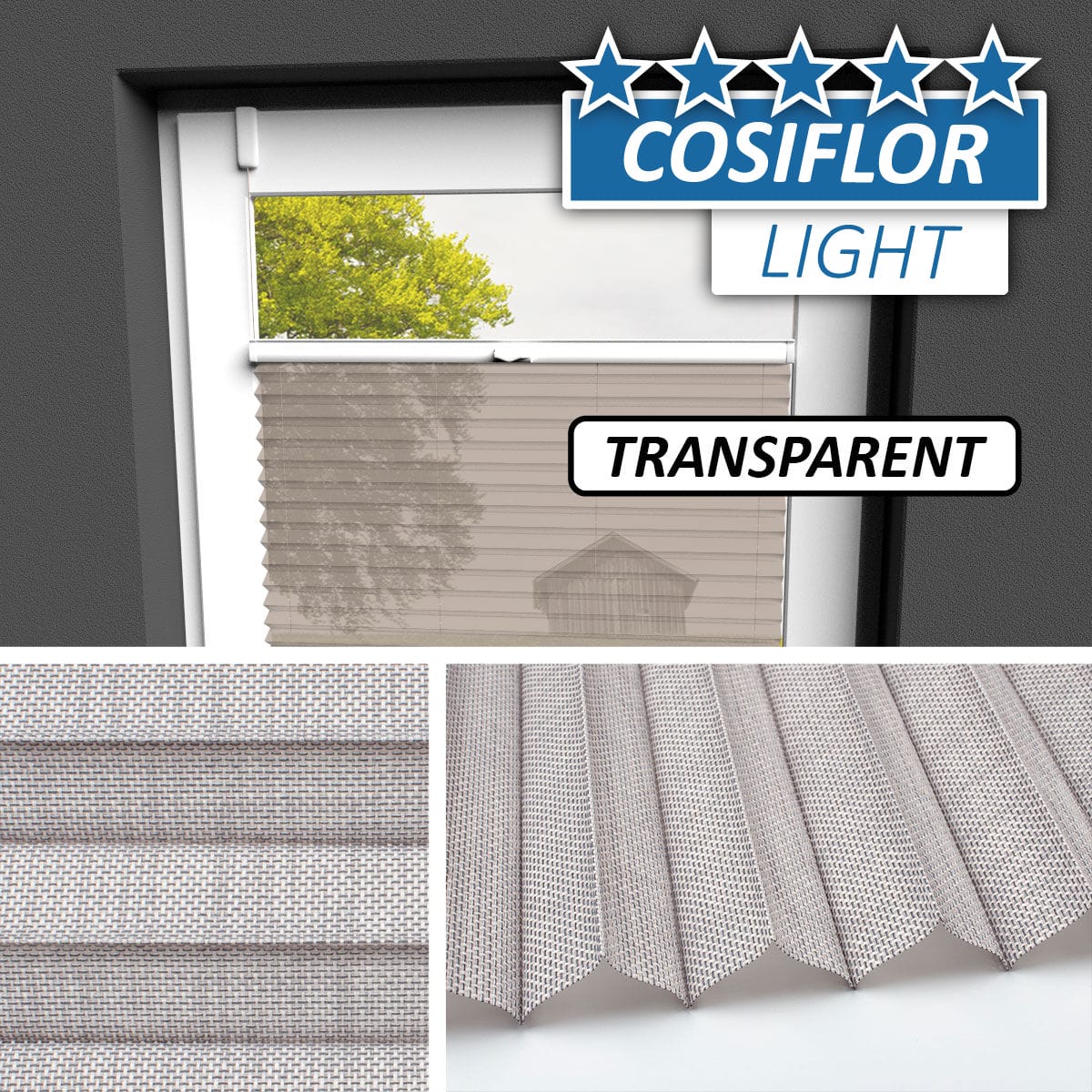 Transparentes Plissee Rollo </br>Koblenz-09 | CL