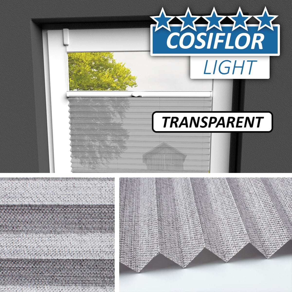 Transparentes Plissee Rollo </br>Koblenz-10 | CL
