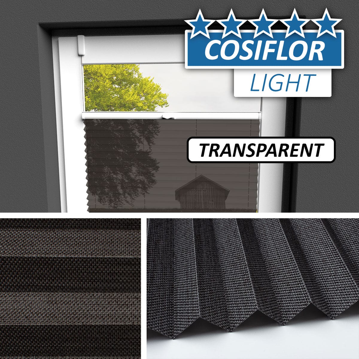 Transparentes Plissee Rollo </br>Koblenz-12 | CL