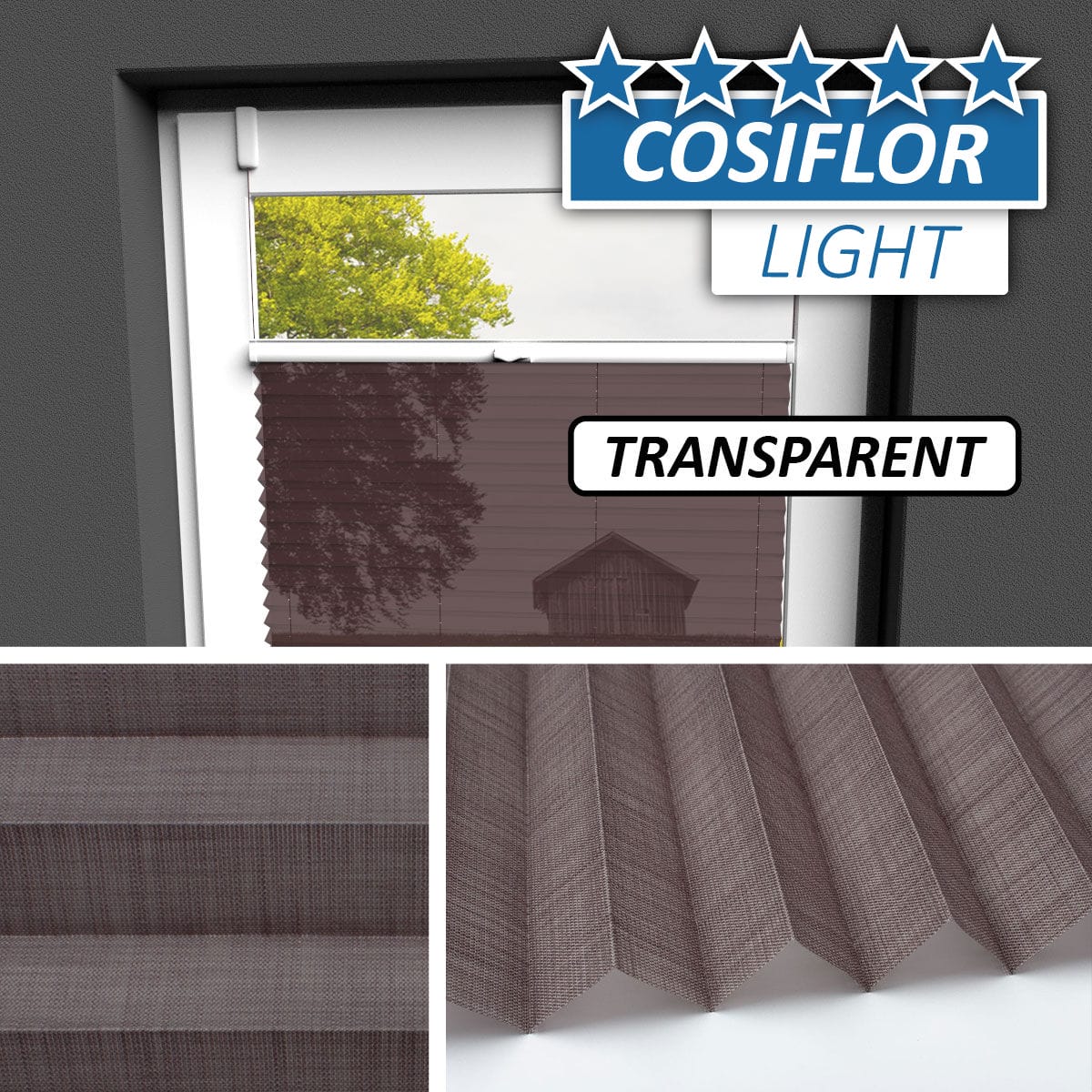 Transparentes Plissee Rollo </br>Konstanz-04 | CL
