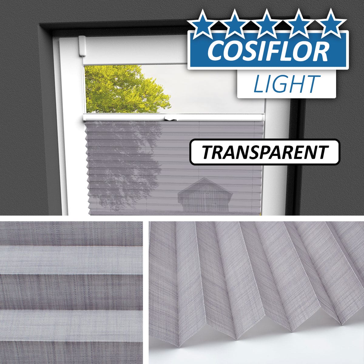 Transparentes Plissee Rollo </br>Konstanz-06 | CL