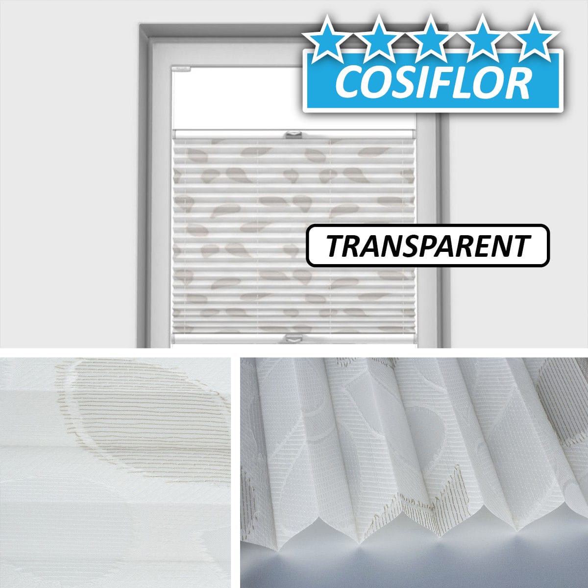 Transparentes Plissee Rollo </br>Korsika-4201