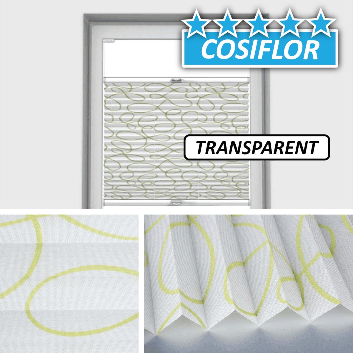 Transparentes Plissee Rollo </br>Korsika-4226