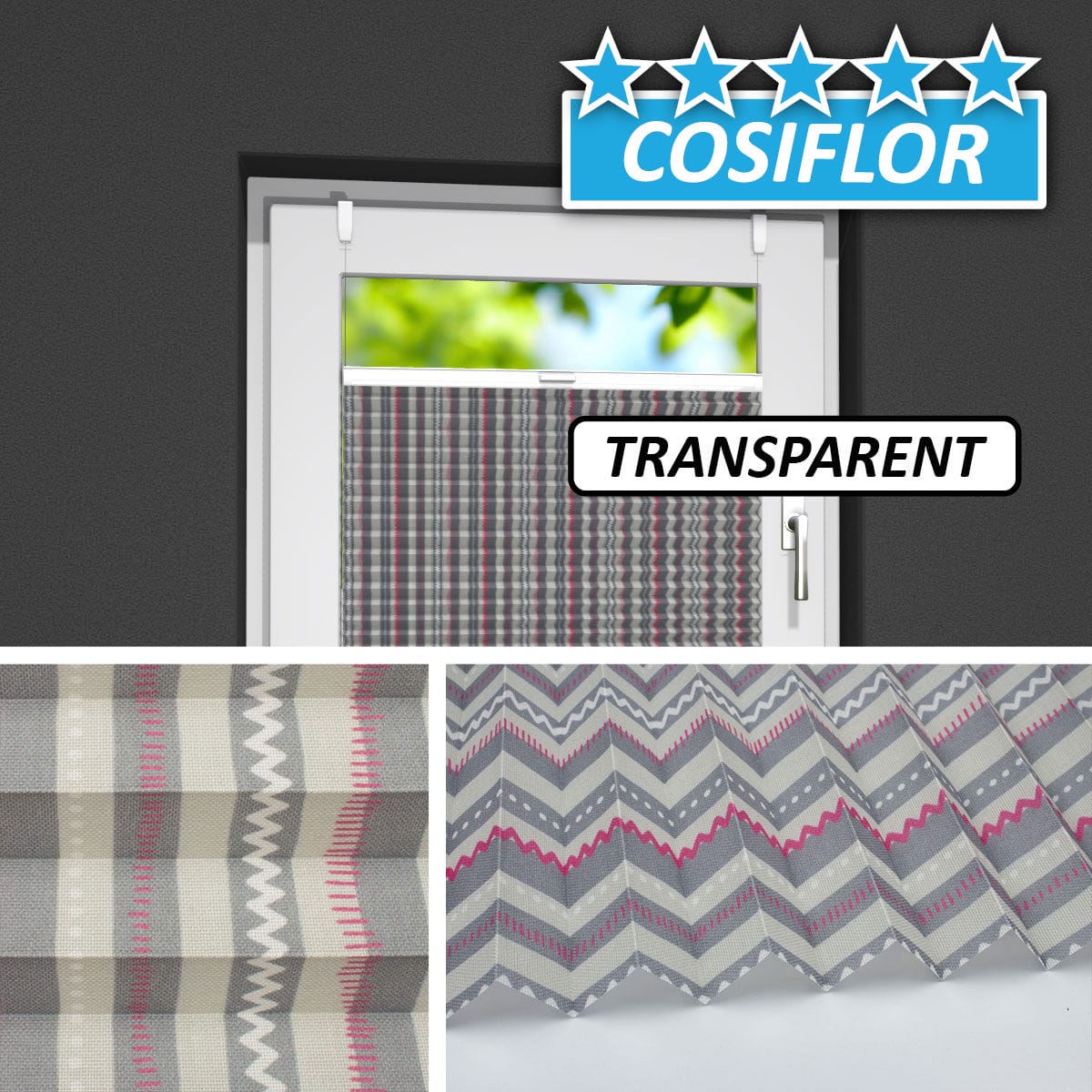 Transparentes Plissee Rollo </br>Korsika-4256