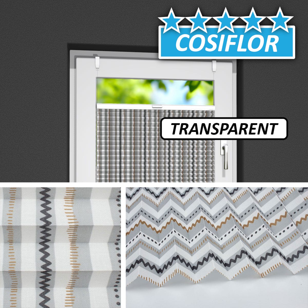 Transparentes Plissee Rollo </br>Korsika-4257