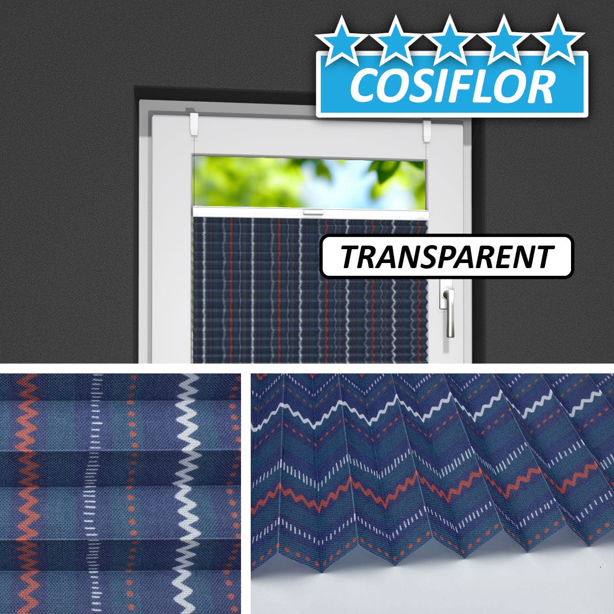 Transparentes Plissee </br>Korsika-4258