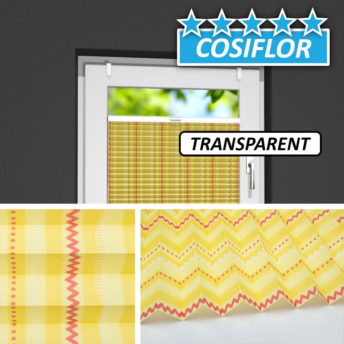 Transparentes Plissee Rollo </br>Korsika-4259