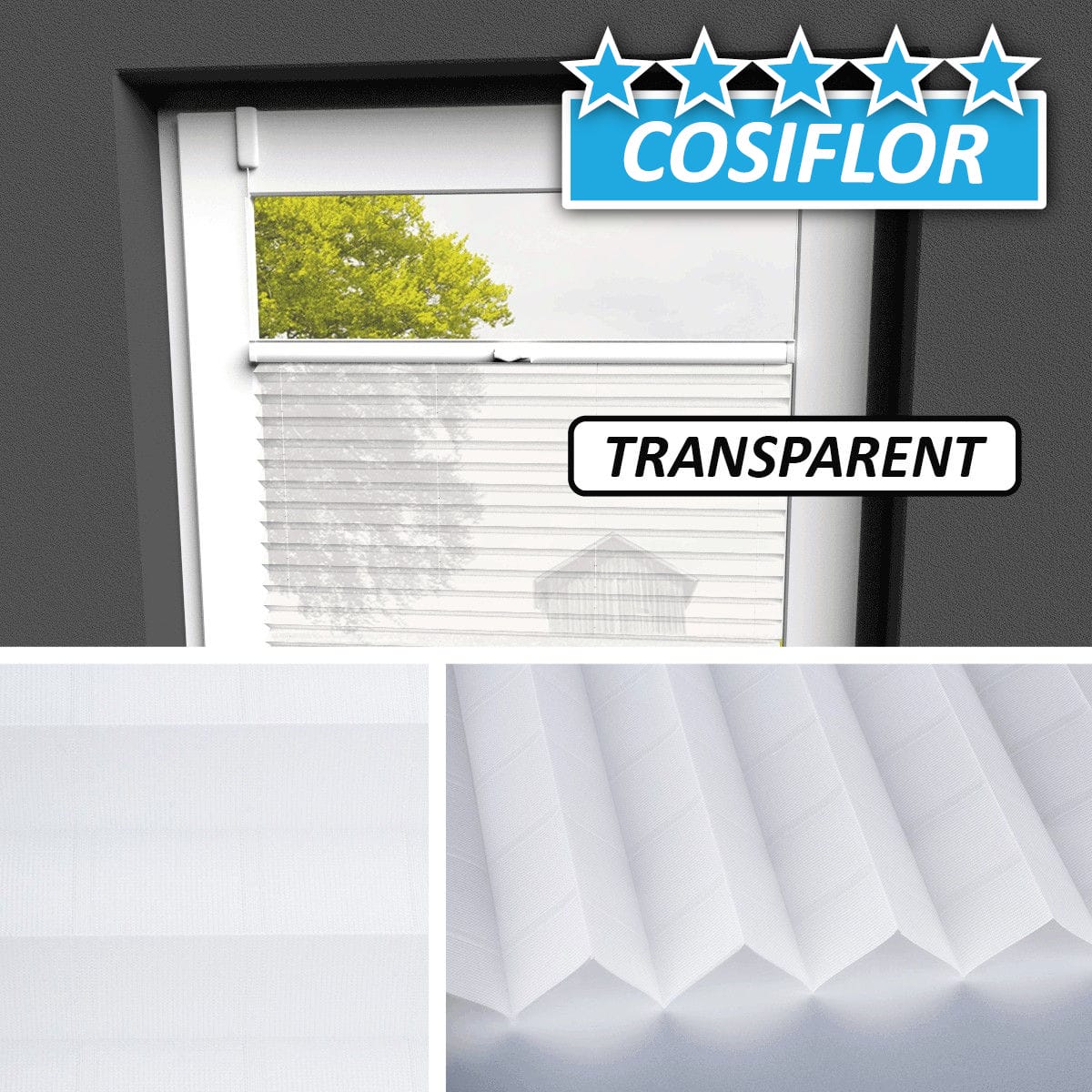 Transparentes Plissee </br>Kos-3102