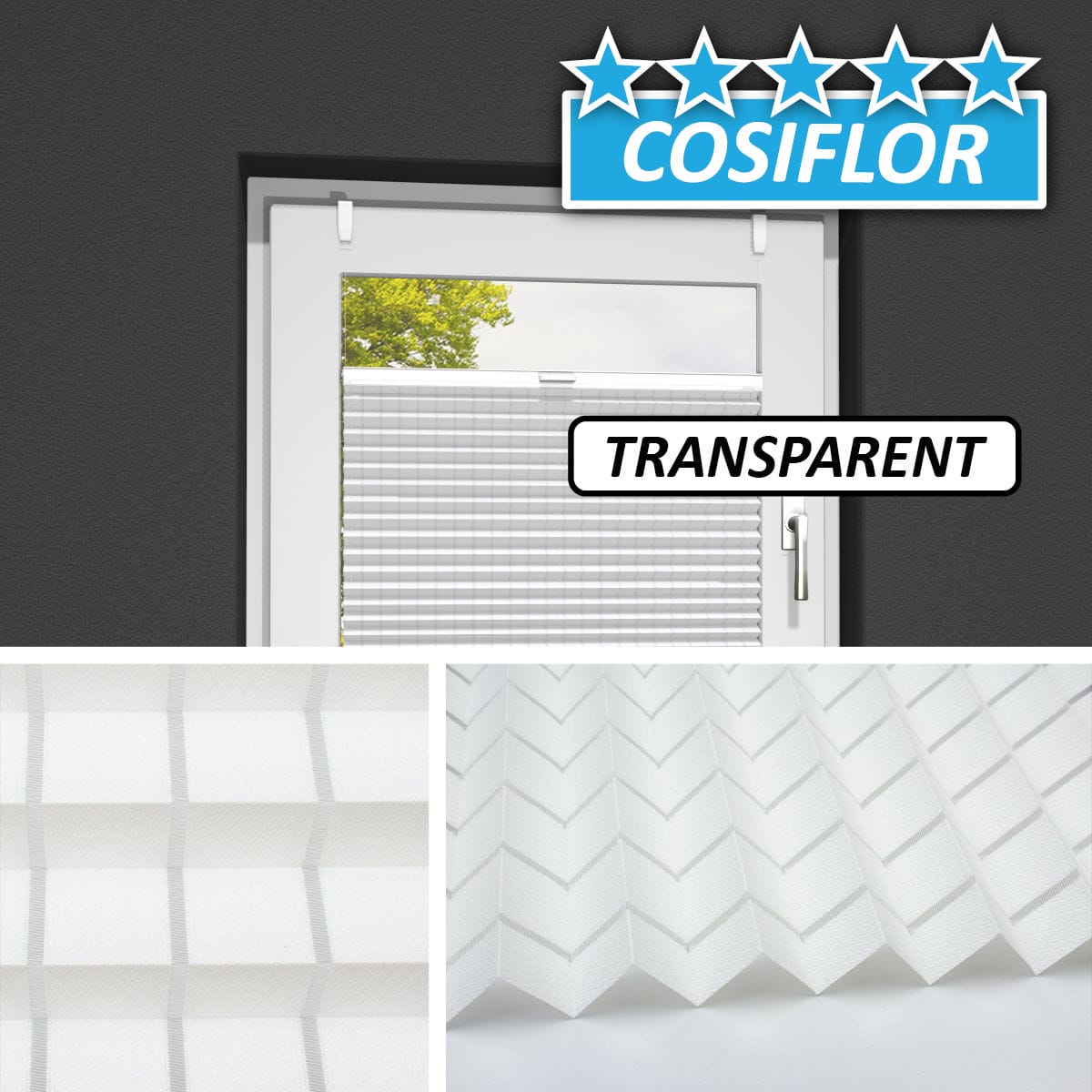 Transparentes Plissee </br>Kos-3122