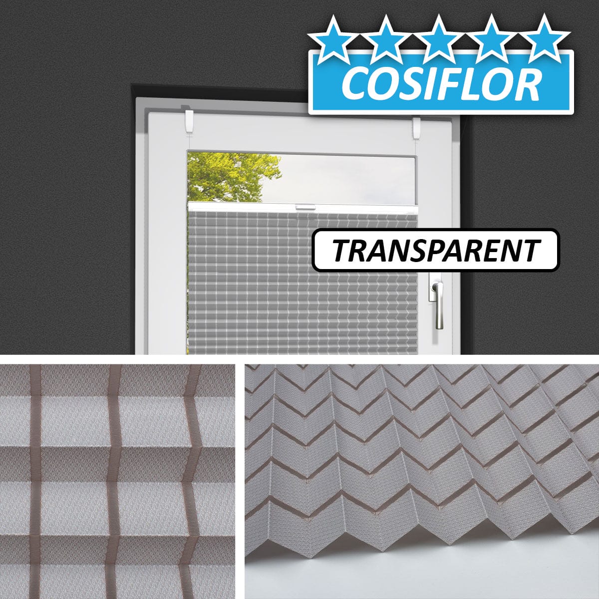 Transparentes Plissee </br>Kos-3123