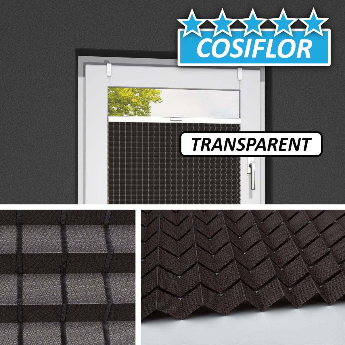 Transparentes Plissee Rollo </br>Kos-3124