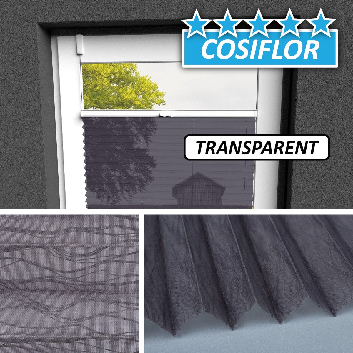 Transparentes Plissee </br>Kos-3125