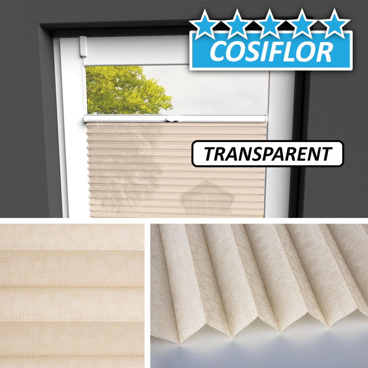 Transparentes Plissee </br>Kos-3206