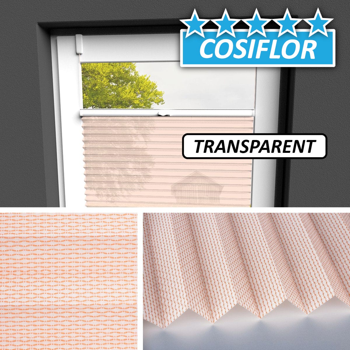 Transparentes Plissee </br>Kos-3207