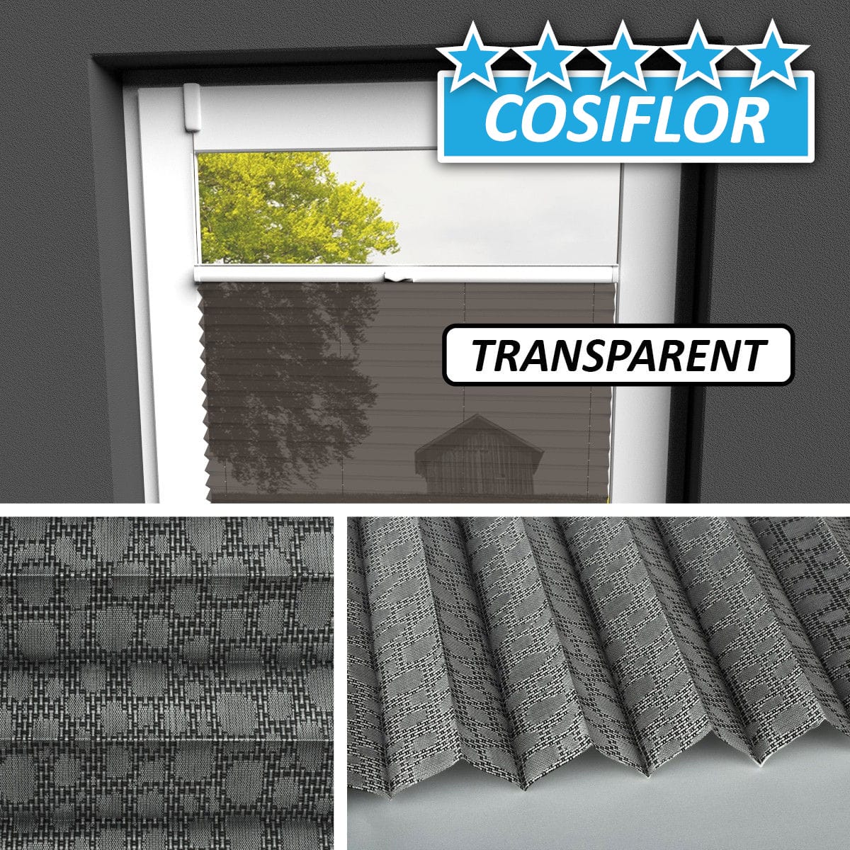 Transparentes Plissee </br>Kos-3214