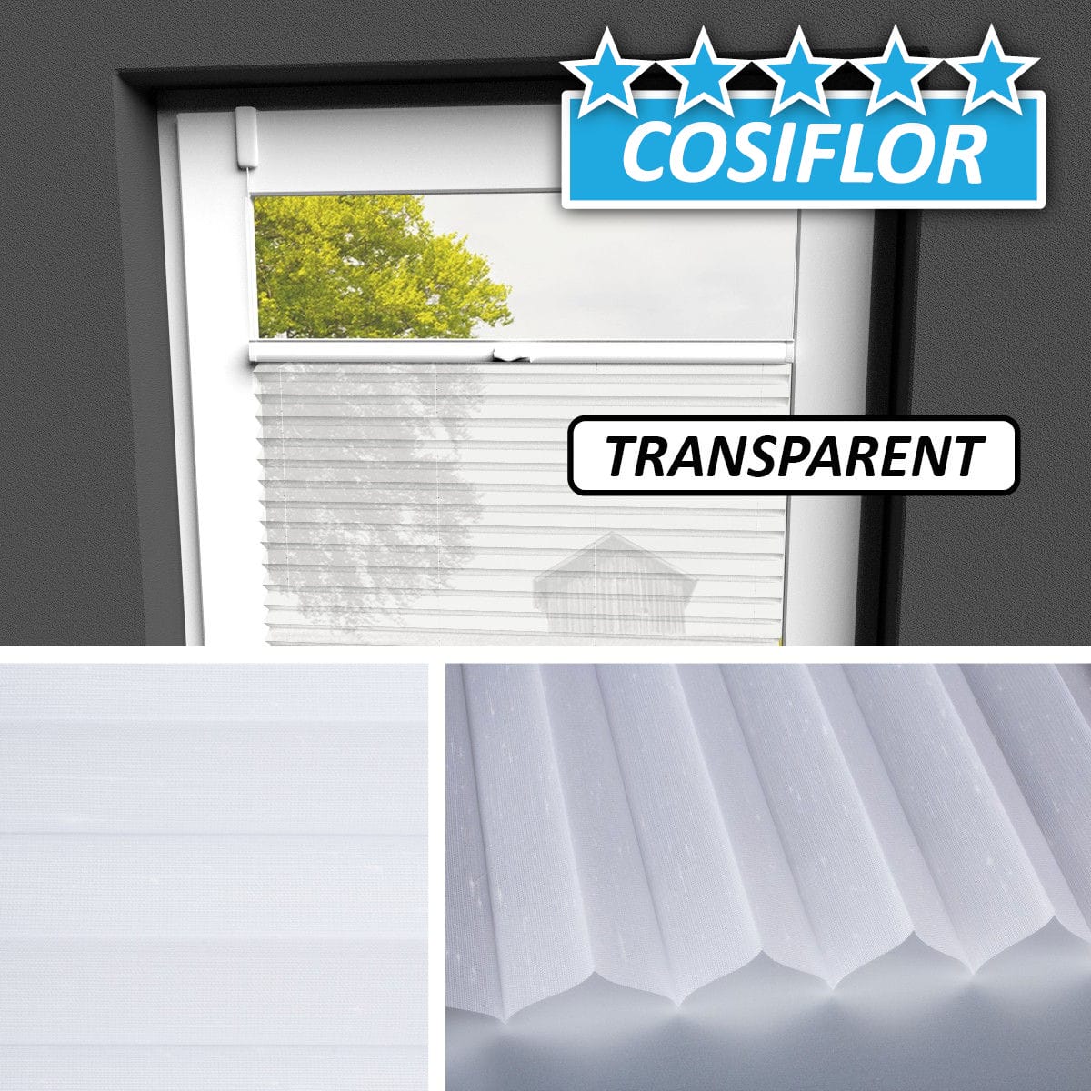 Transparentes Plissee Rollo </br>Kreta-5101