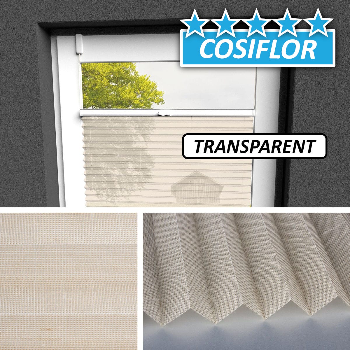 Transparentes Plissee </br>Kreta-5107