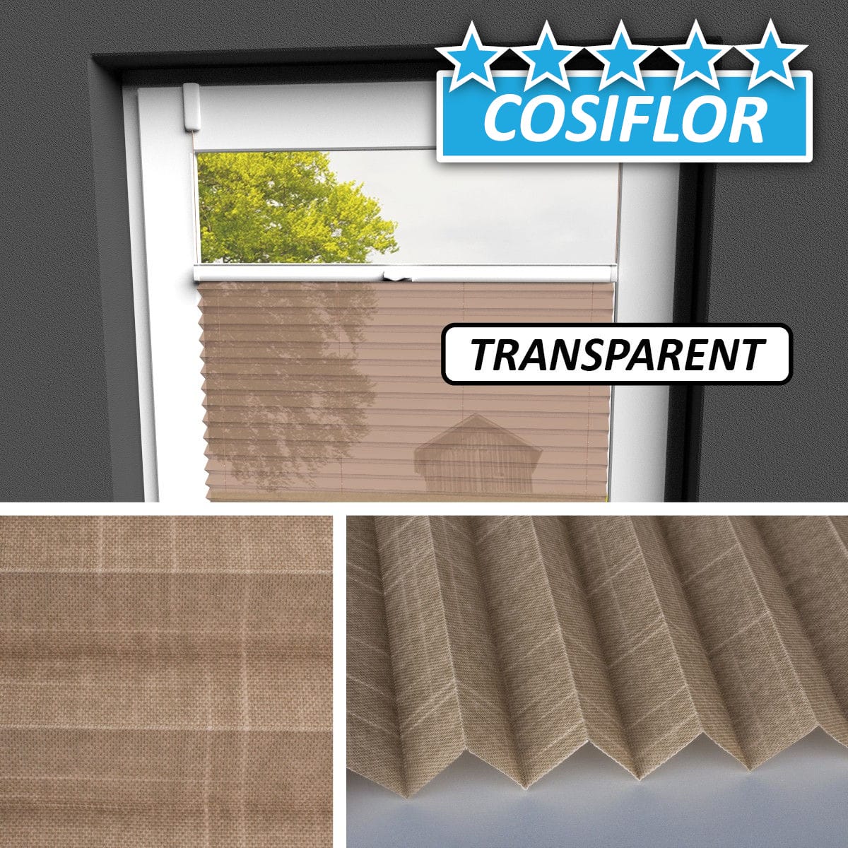 Transparentes Plissee Rollo </br>Kreta-5111