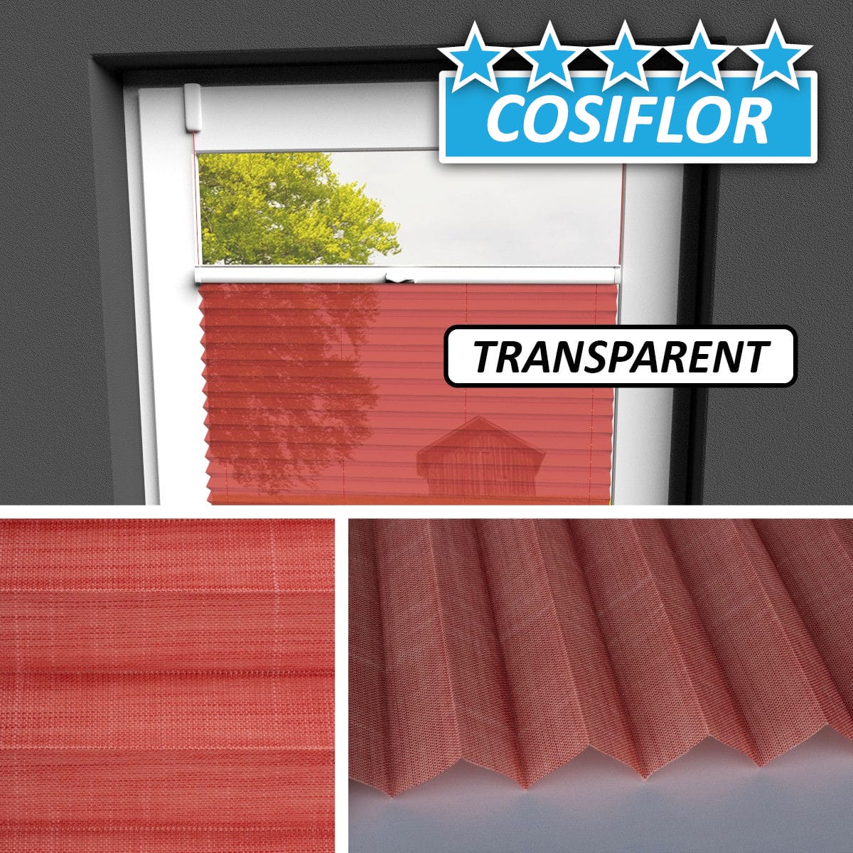 Transparentes Plissee </br>Kreta-5115