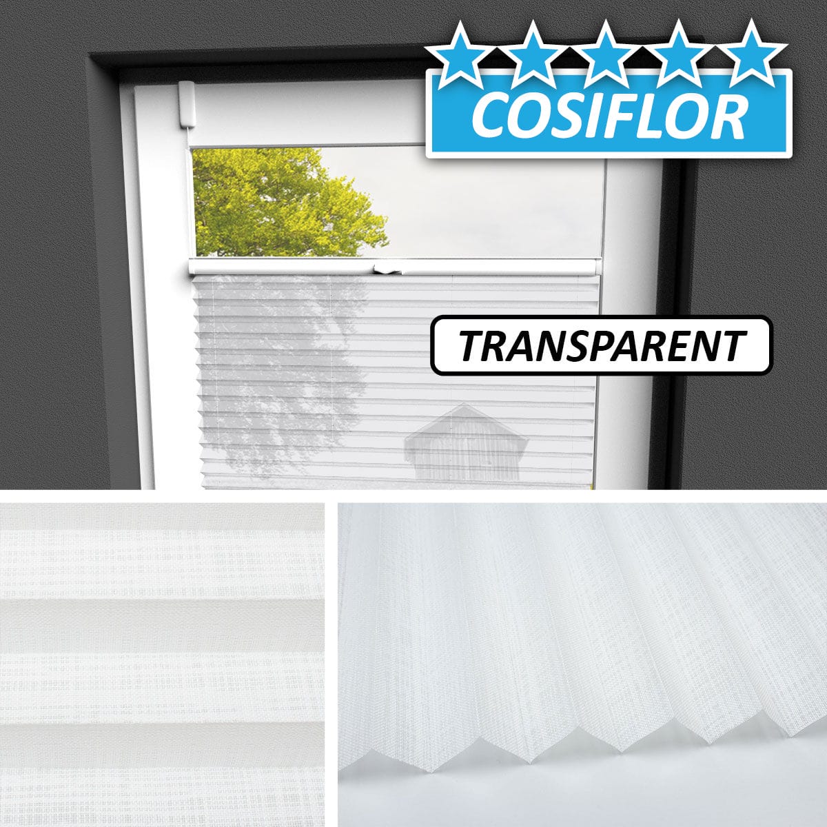 Transparentes Plissee </br>Kreta-5121