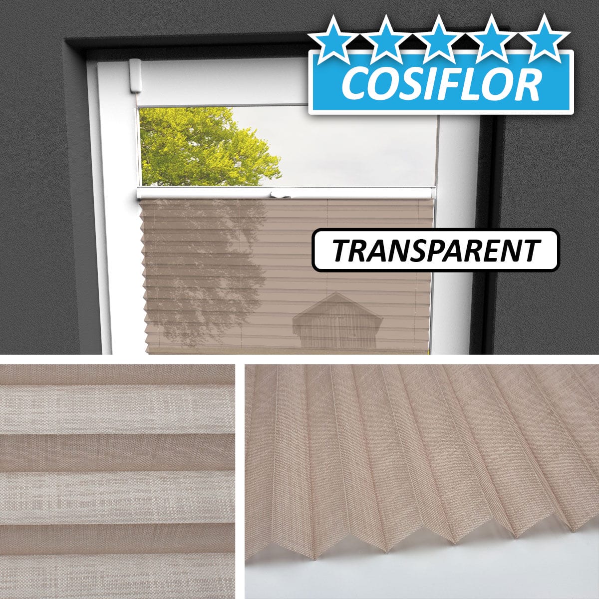 Transparentes Plissee Rollo </br>Kreta-5122