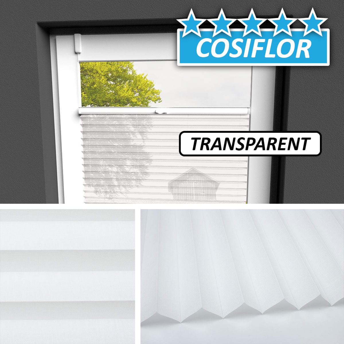 Transparentes Plissee Rollo </br>Kreta-5125