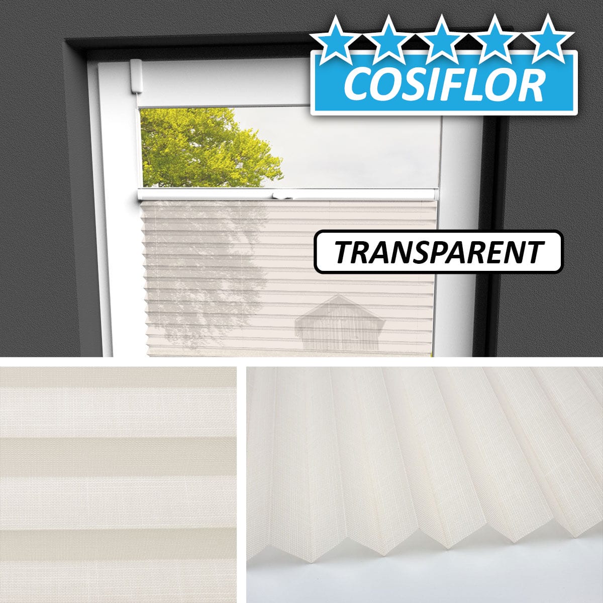 Transparentes Plissee </br>Kreta-5128