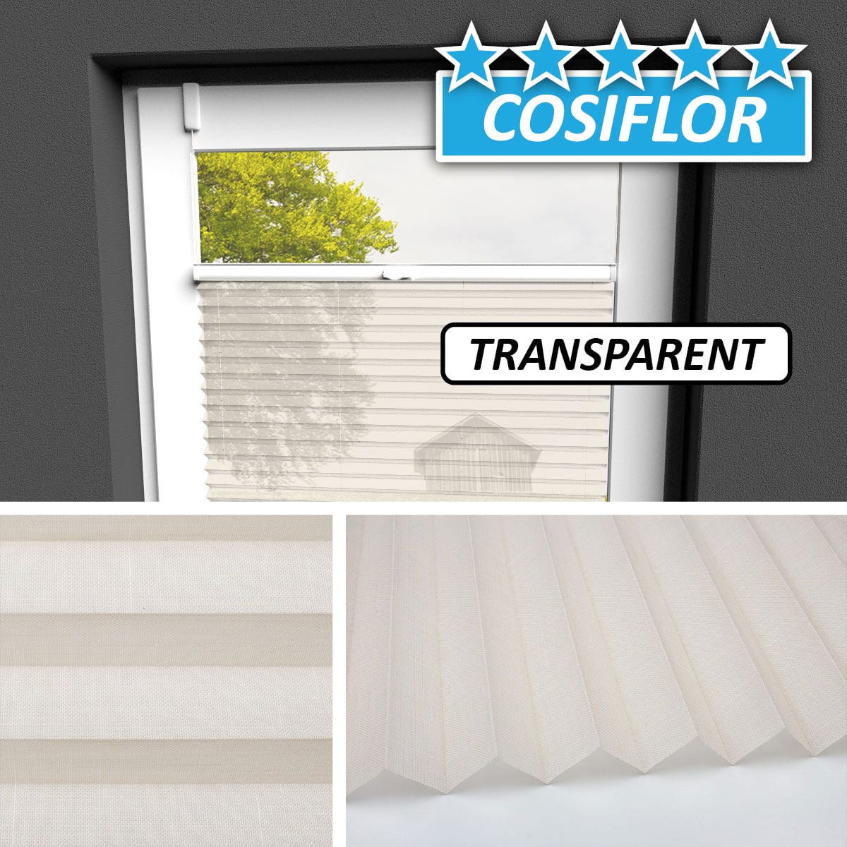 Transparentes Plissee Rollo </br>Kreta-5129