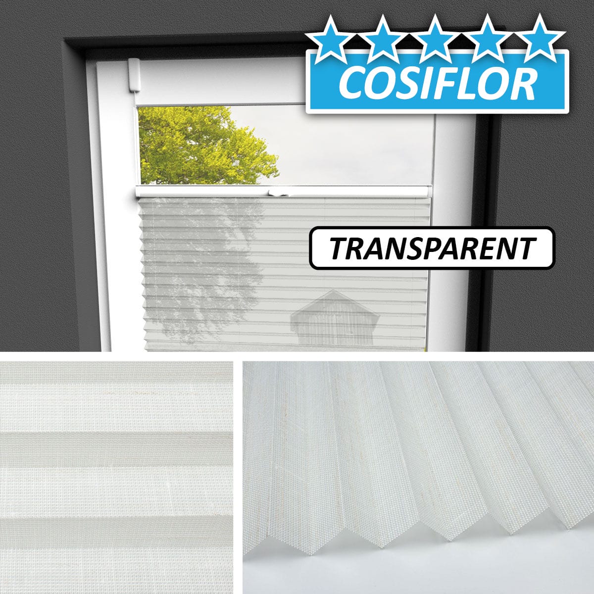 Transparentes Plissee Rollo </br>Kreta-5132