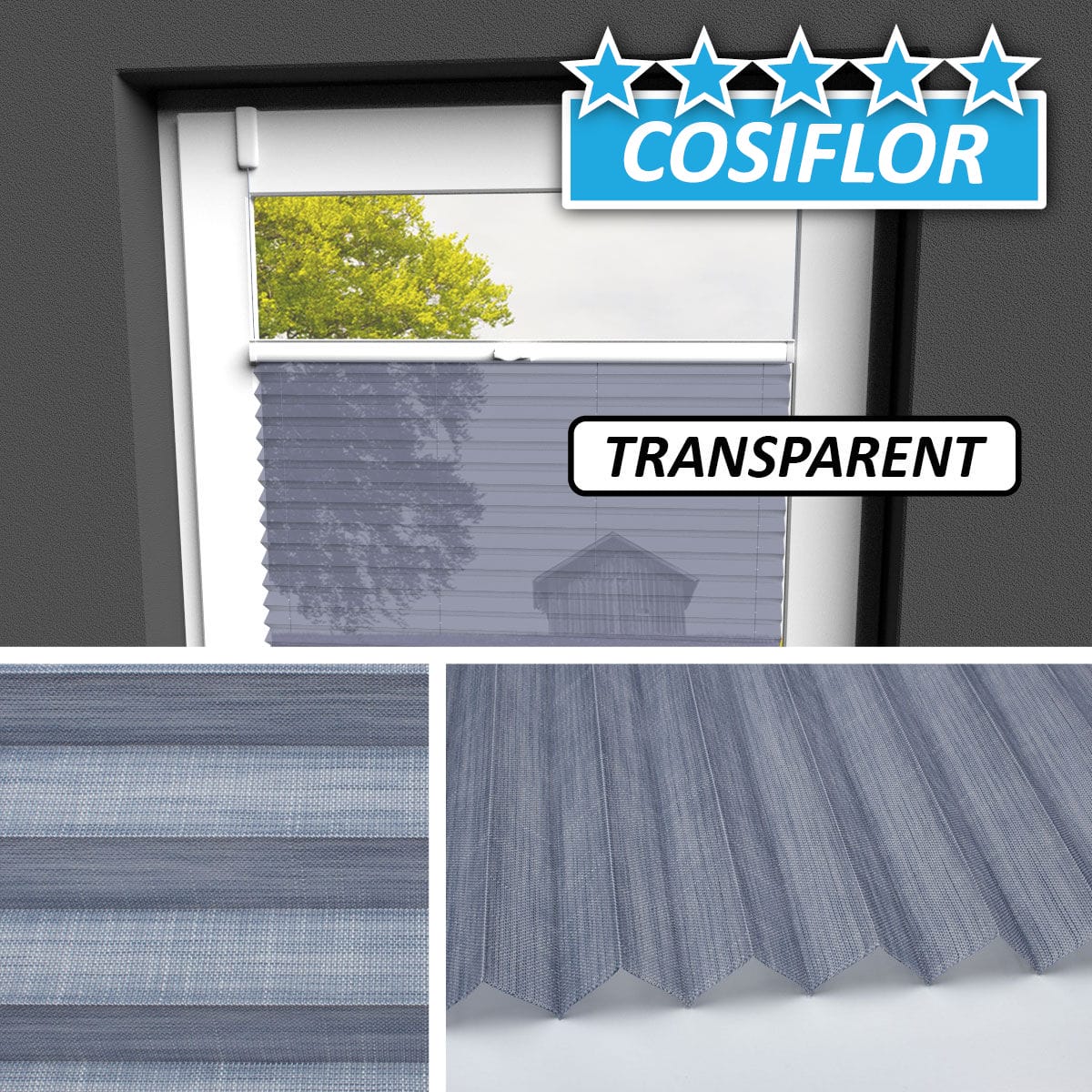 Transparentes Plissee Rollo </br>Kreta-5133